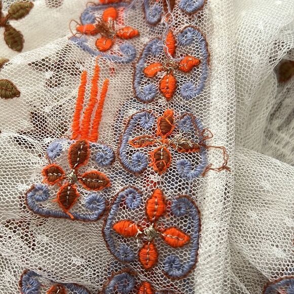 Free People White Embroidered Lace Joyride Blouse Top S - Picture 10 of 10